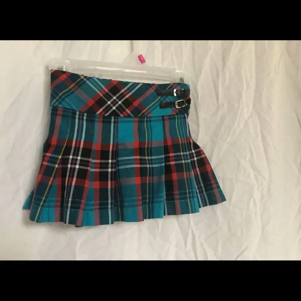 Zara Orange Red Cardigan Childrens Place Plaid Kilt Skirt 3T 4T - Picture 4 of 4